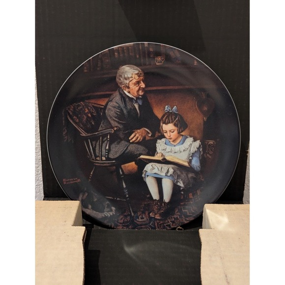 Knowles Other - Norman Rockwell "The Young Scholar" Heritage Collection COA